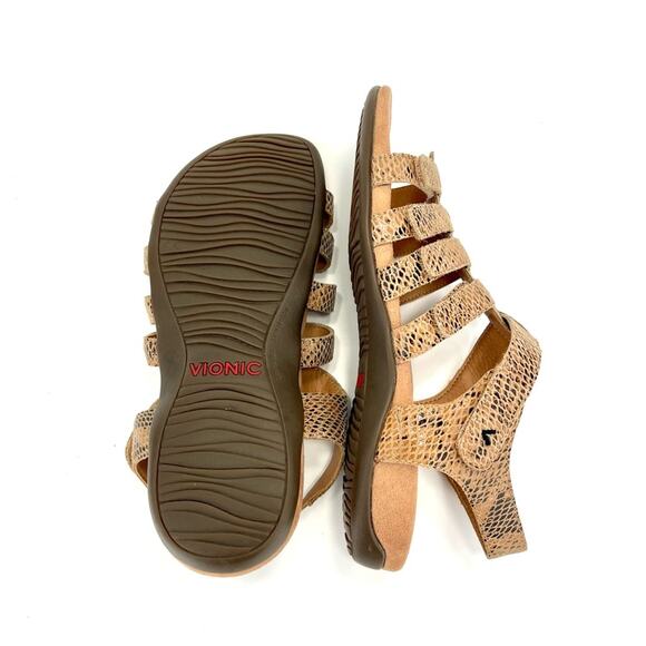 Vionic Harissa Women Sandal Sz 8 Tan Leather Arch Support Adjustable Strap Comfy - Picture 7 of 16